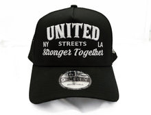 Load image into Gallery viewer, UNITED STREETS - STRONGER TOGETHER TRUCKER (Black/White)