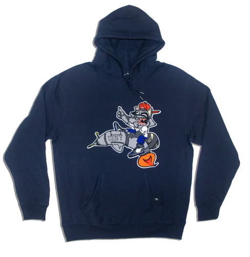 USNY Premium Heavyweight Hooded Sweatshirt (Chenille Raccoon Patch Collection 3)