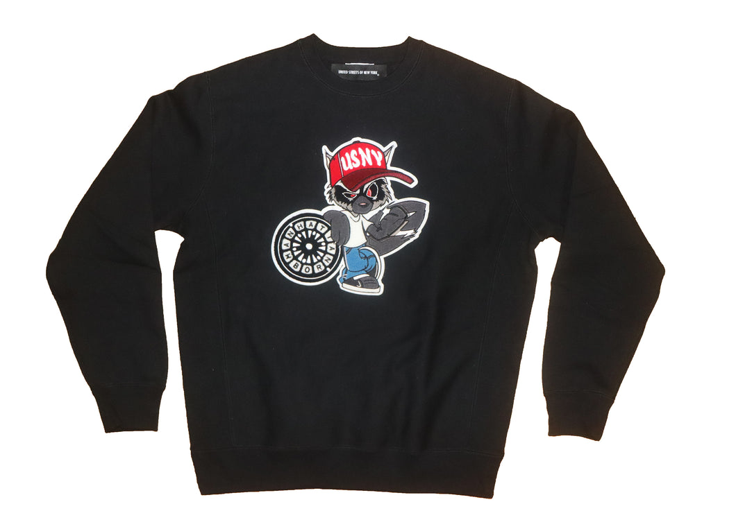 USNY Raccoon Born Premium Heavyweight Crewneck Sweatshirt